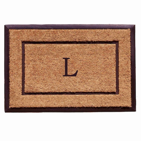 Monogram Door Mat, Black, Natural, 24 in W x 36 in L